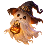 Duszek z halloweenową latarnią